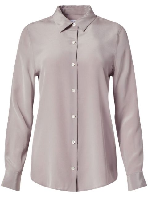 Grey silk shirt for women.