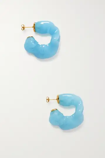 Light blue and gold earrings