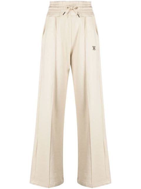 Beige track pants for business casual outfits