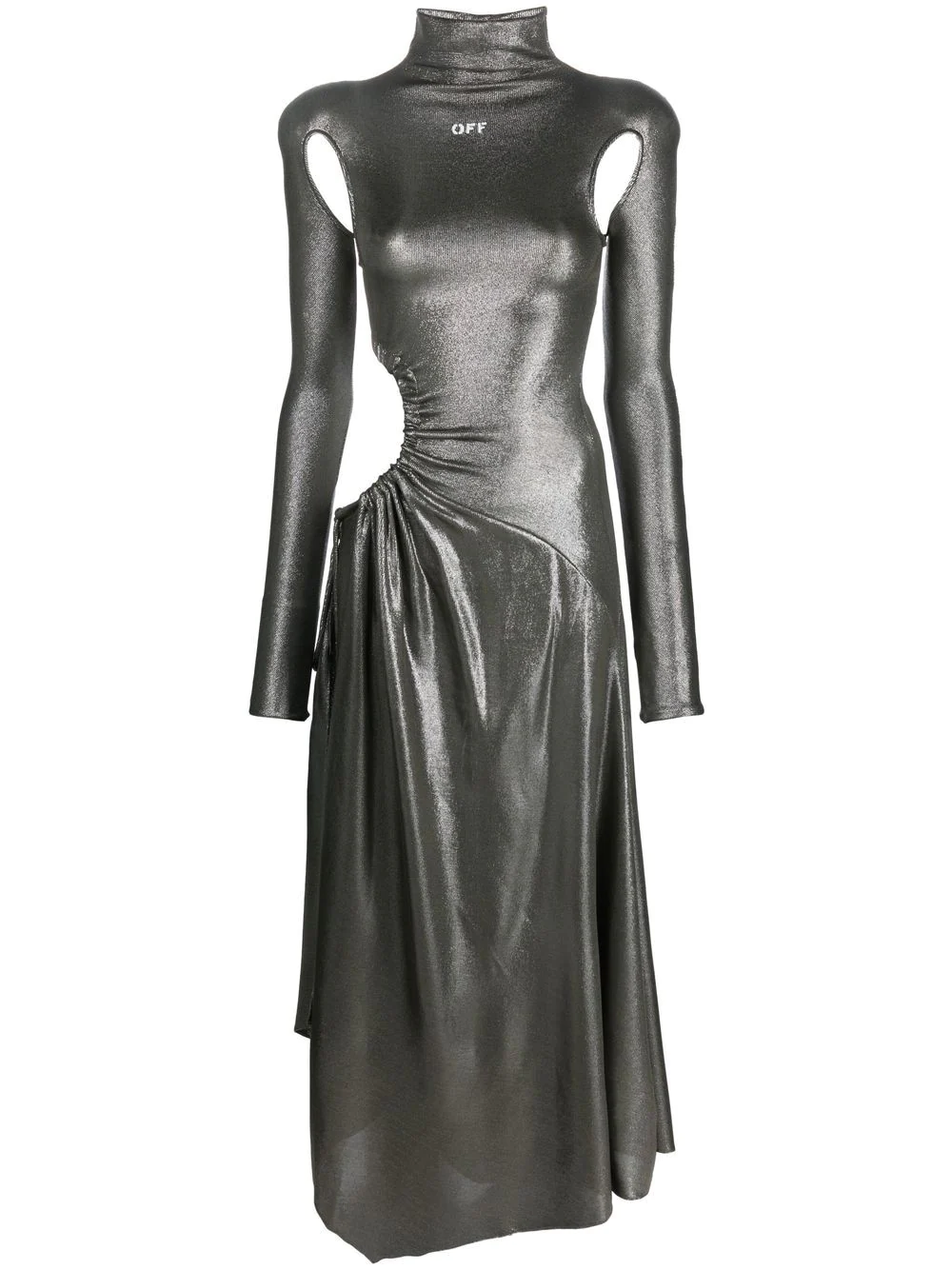 Silver metallic full length dress