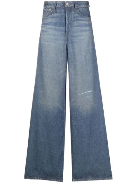 Designer wide-leg jeans