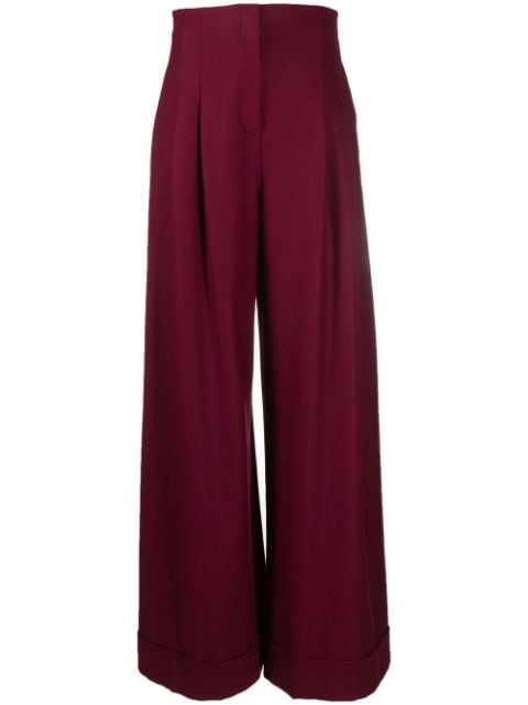 Women’s dark red high waisted trousers