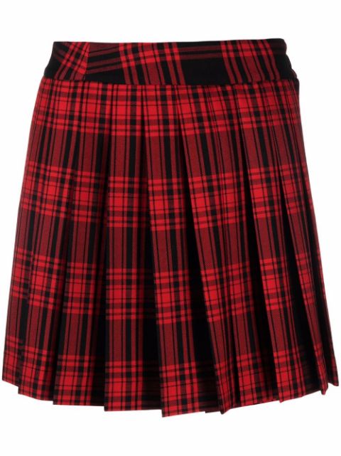 Tartan dark academia pleated skirt 