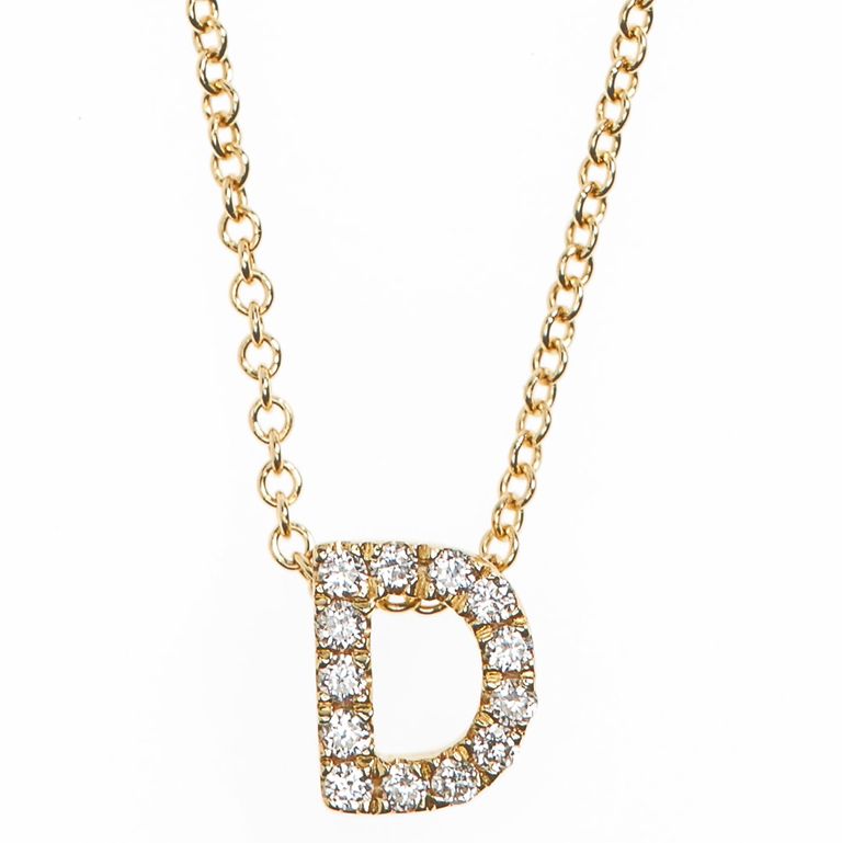 Gold diamond initial necklace for women’s christmas gift idea
