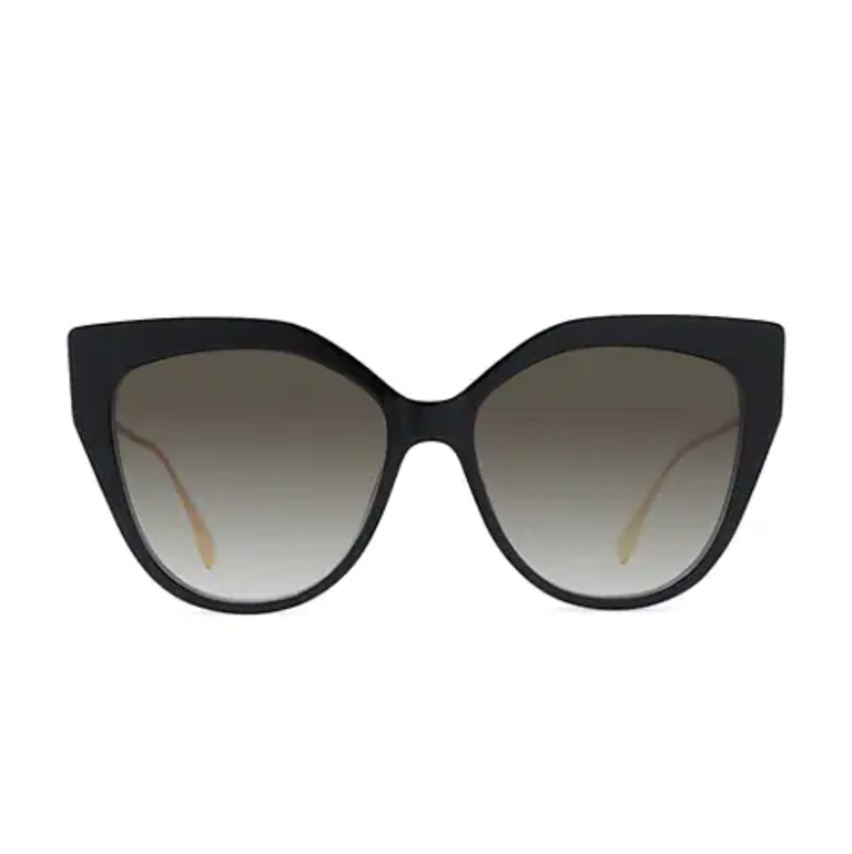 Black and gold sunglasses with black lenses