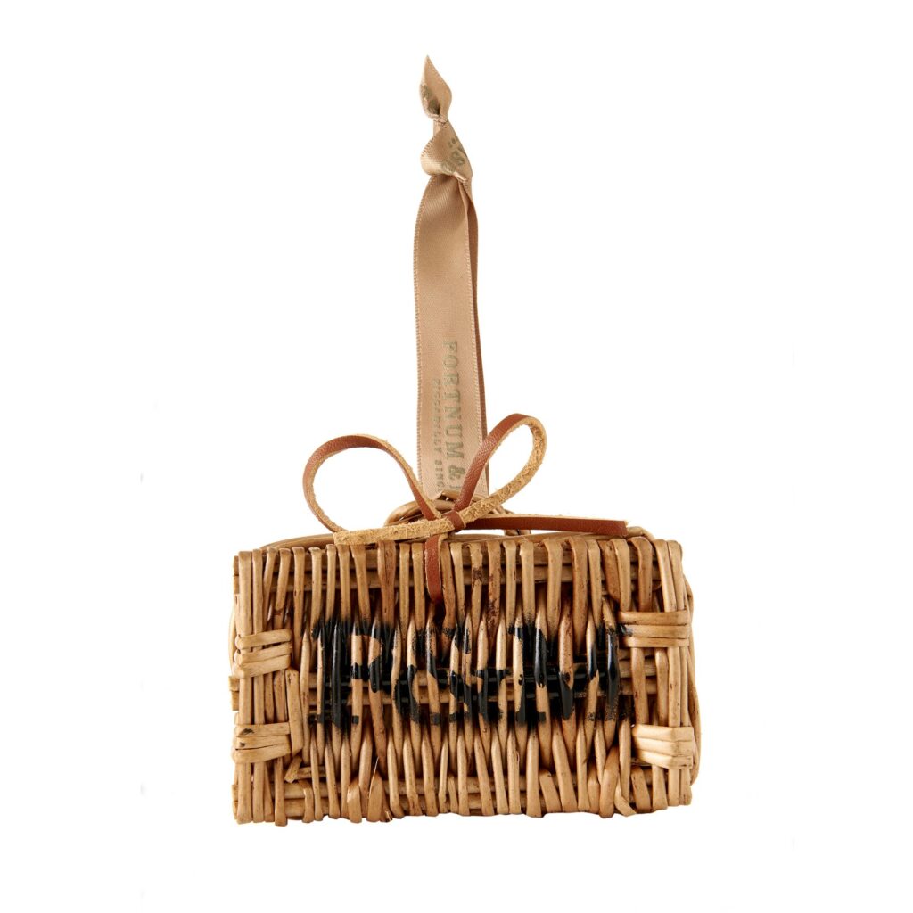 Brown hamper basket Christmas tree decoration