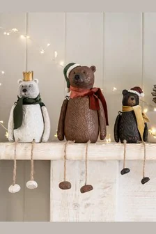 3 christmas themed bears for festive decor