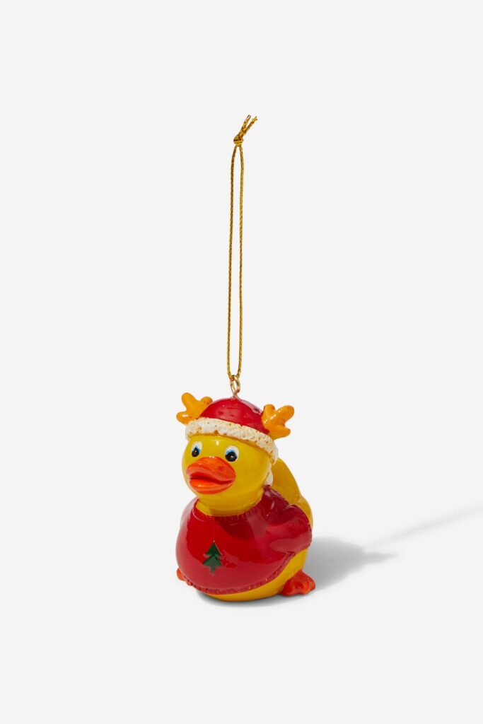 Reindeer Rubber Duck Resin Christmas Ornament