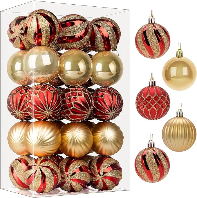 Red and gold 30 pack of baubles