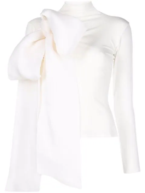 Women’s white fitted top with bow detail