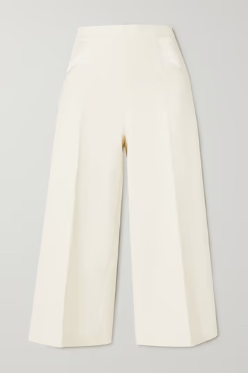 Women’s white satin trousers