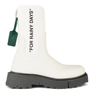 Women’s designer white rain boots