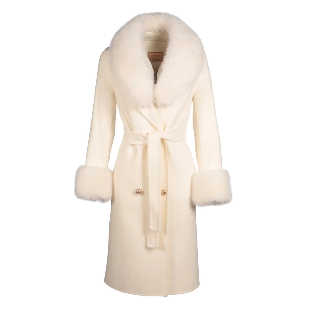 Women’s faux fur white coat