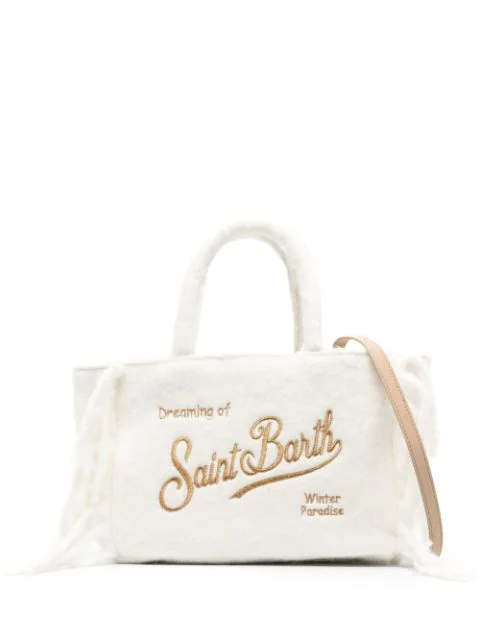 White and gold tote bag