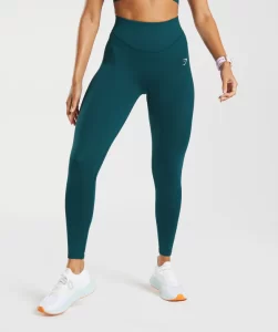Teal green workout leggings from Gymshark.
