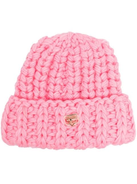 Rose pink knit hat