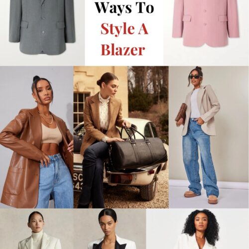 Collage of chic blazer outfits for women.