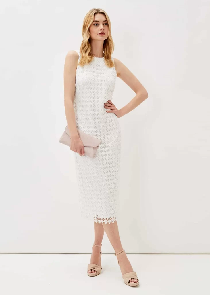 White midi dress from Phase Eight
