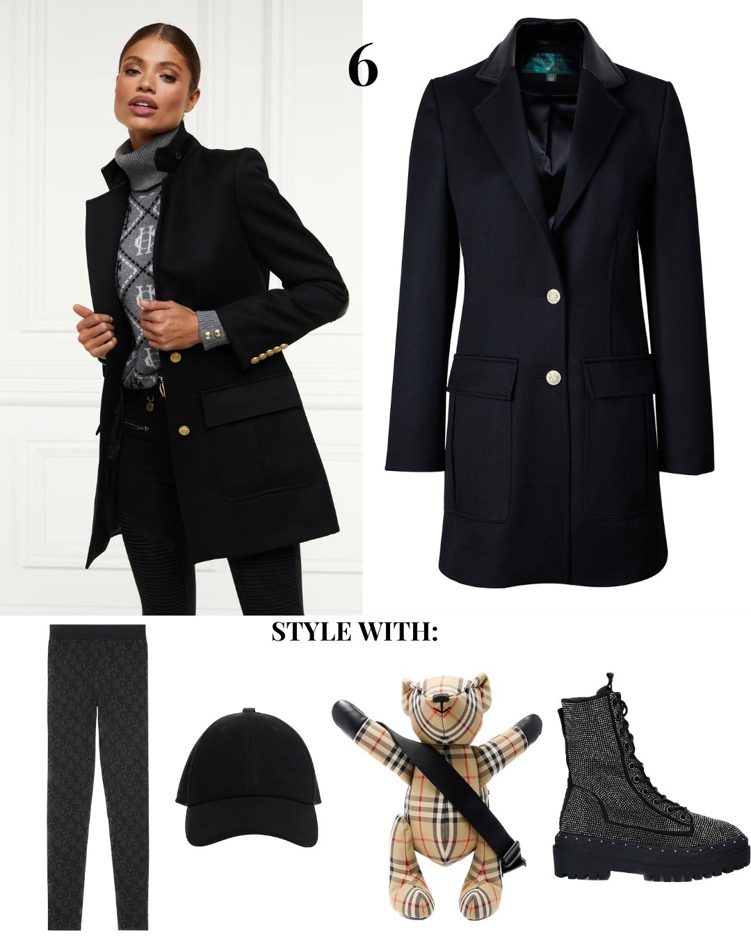 Black blazer outfit idea for women.