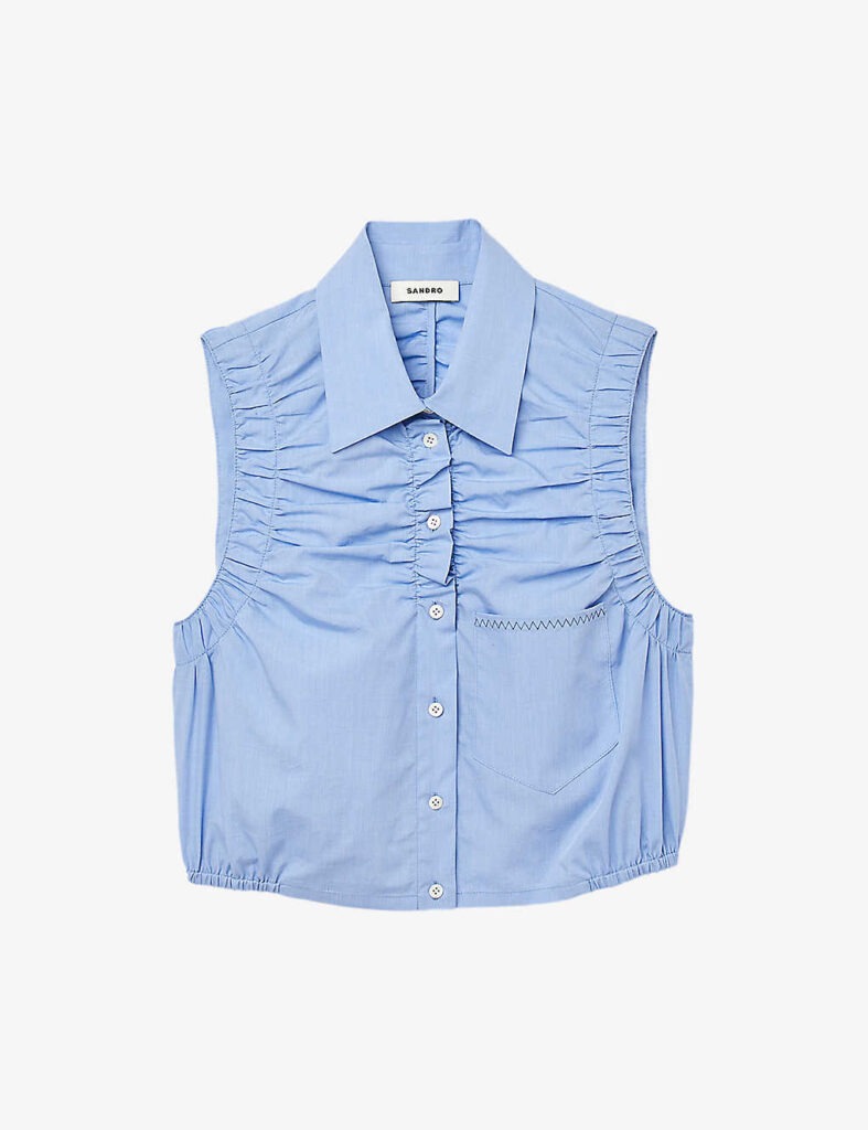 Women’s blue sleeveless shirt from Selfridges.