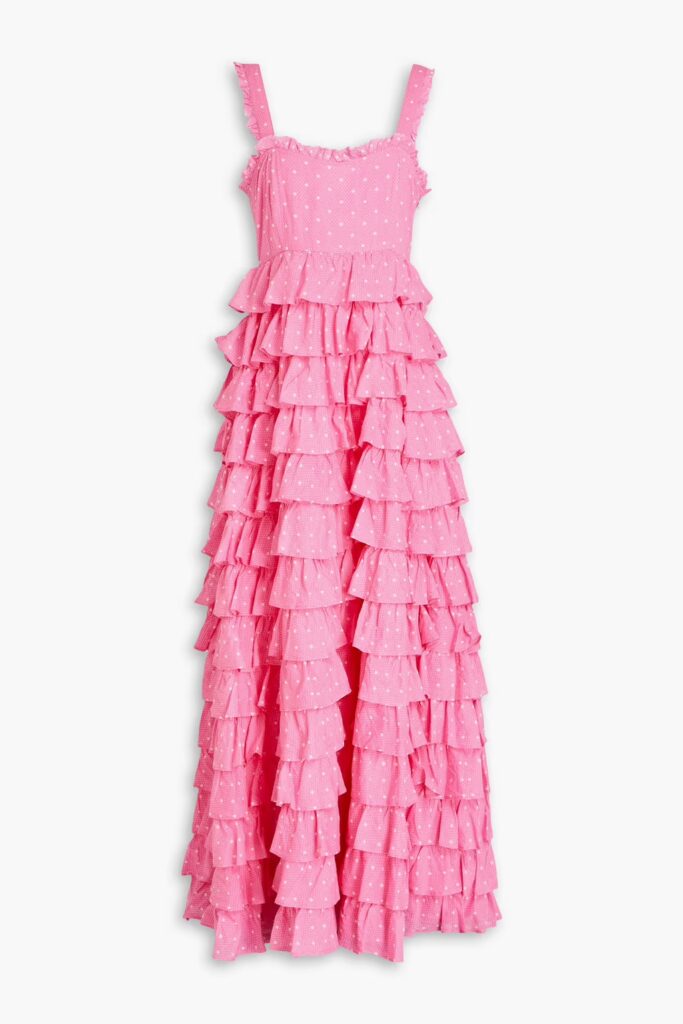 Pink tiered maxi summer dress from LoveShackFancy.