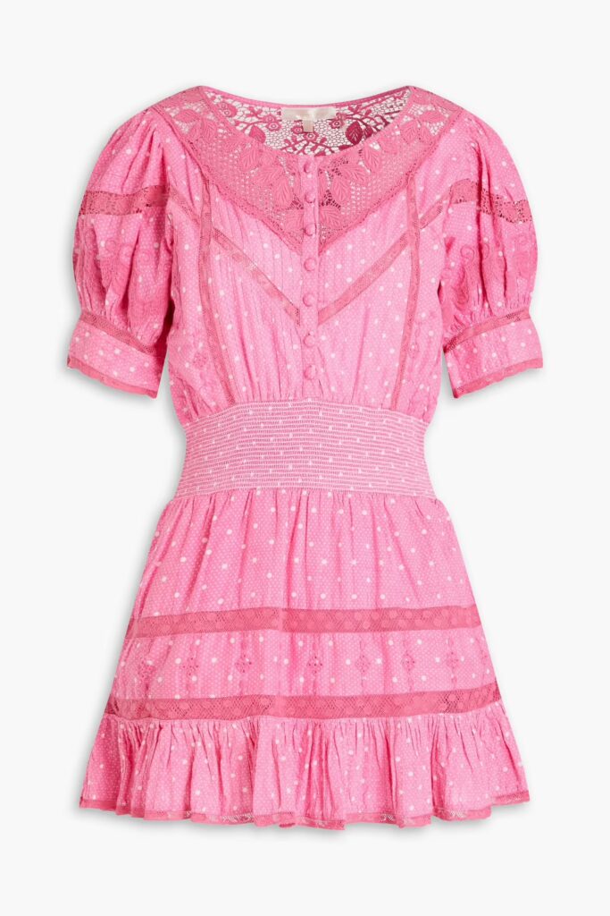 Pink polka dot summer dress by LoveShackFancy.