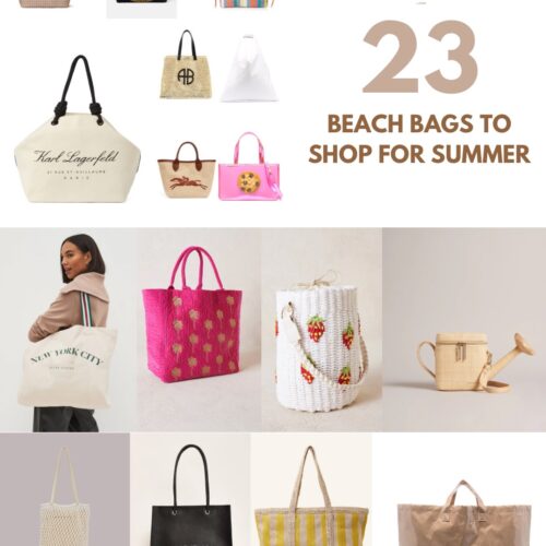 Collection of beach bags for summer 2023.