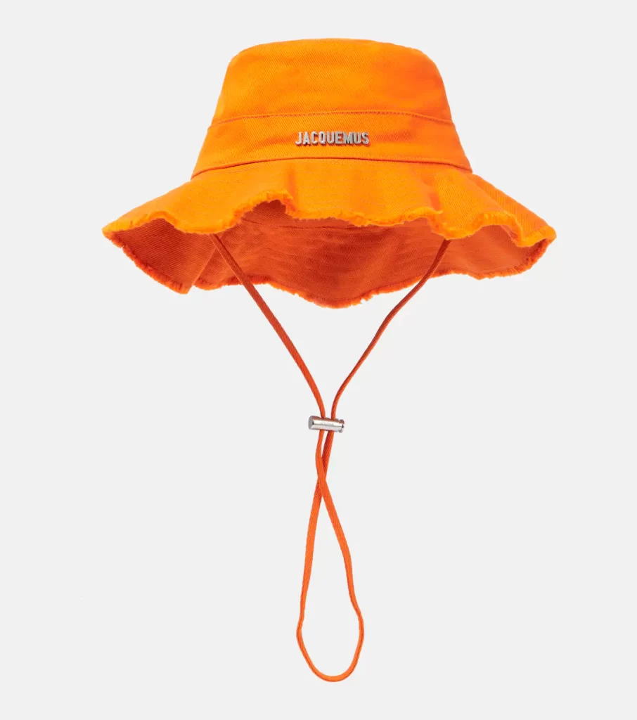 Orange bucket hat from Jacquemus.