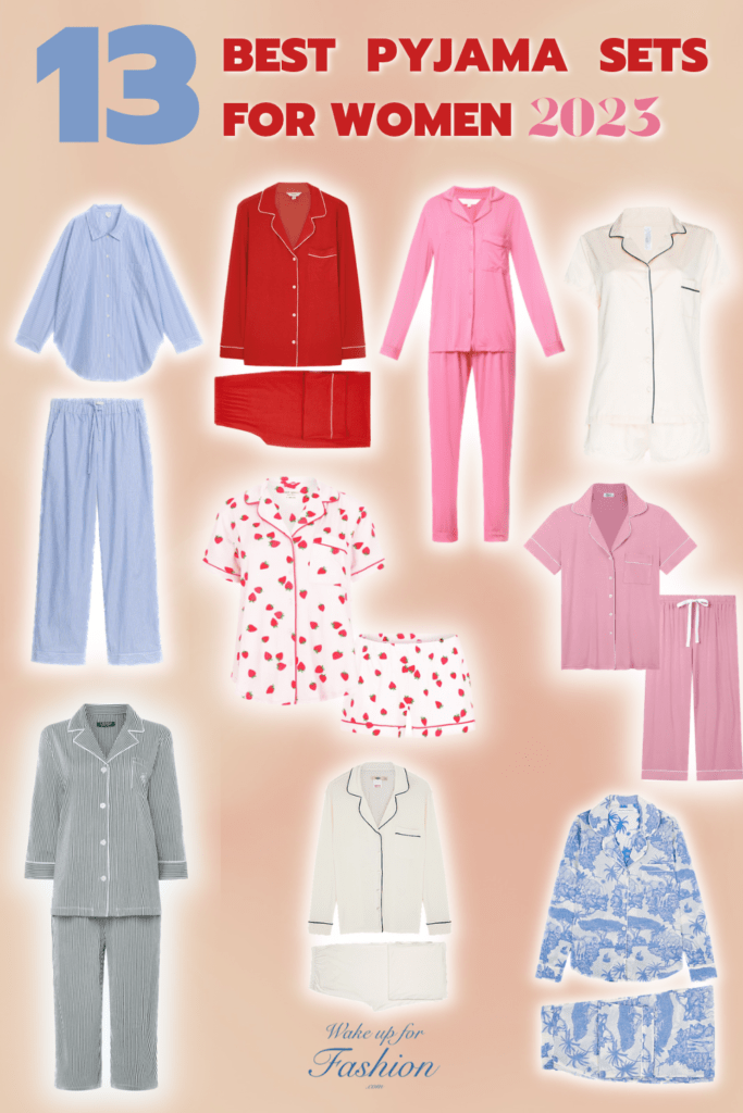 Collection of pyjama sets for women including luxury pyjamas, silk pyjamas and pyjamas in different colours.