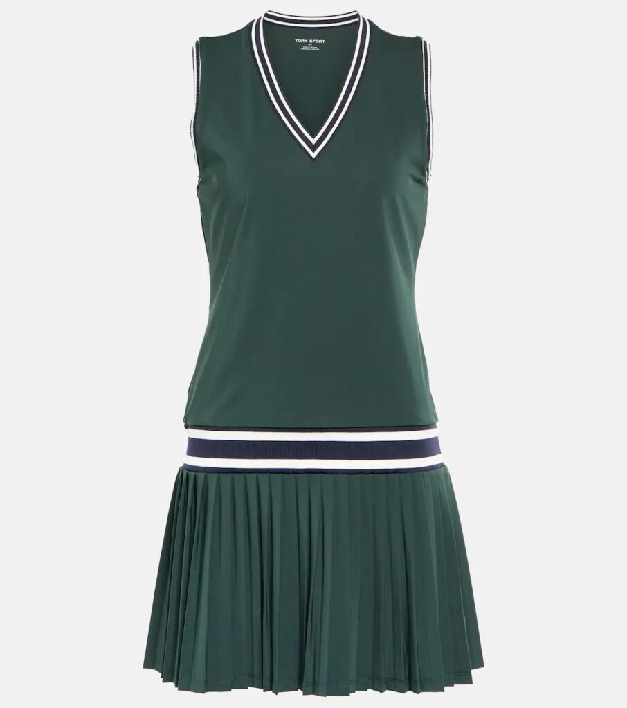 Green tennis mini dress by Tory Sport.