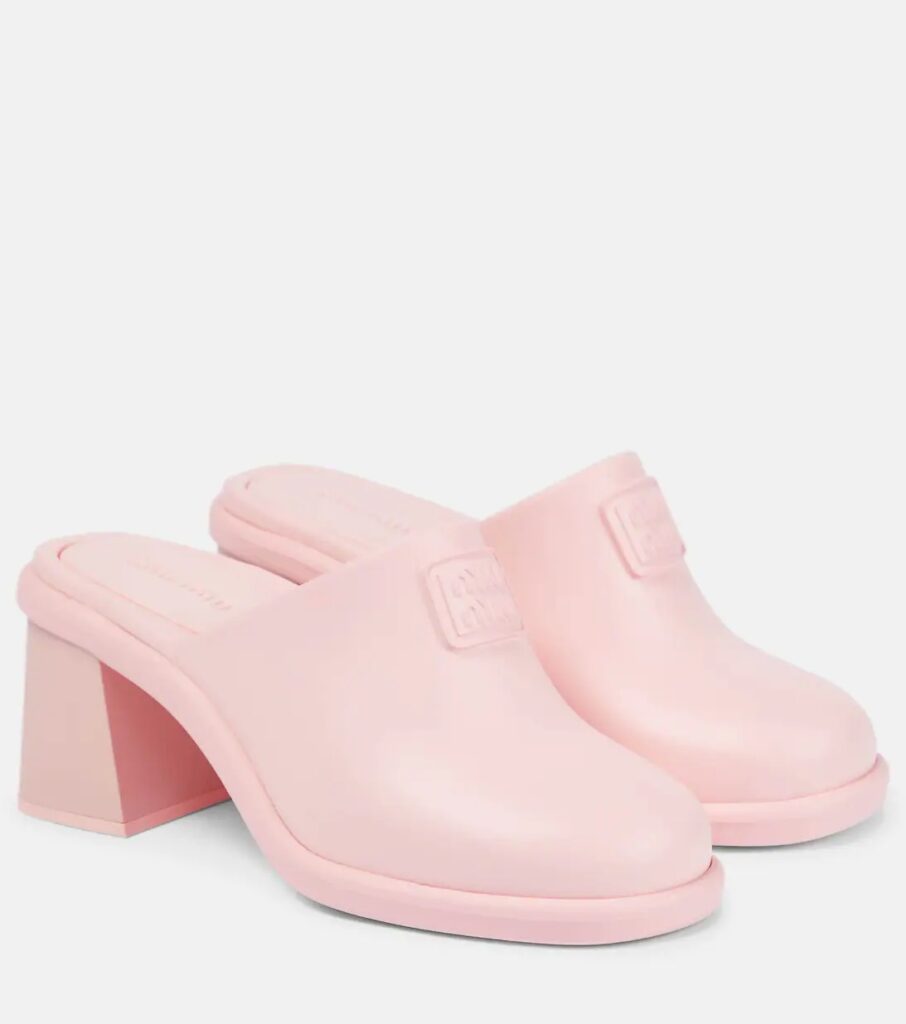 Baby pink clogs from Miu Miu.