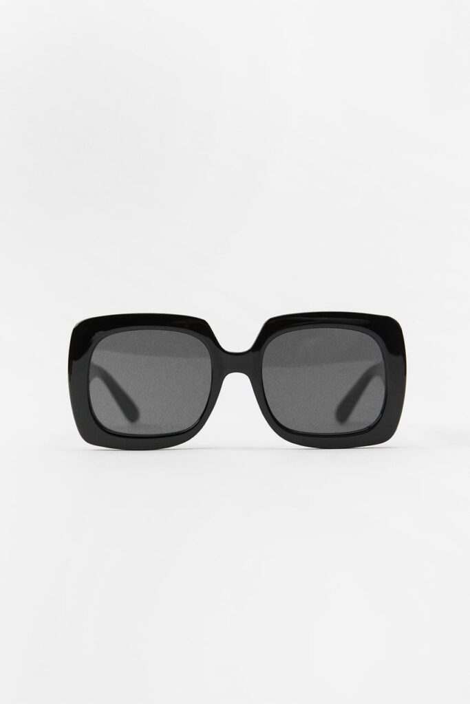 Black square frame sunglasses from Zara.