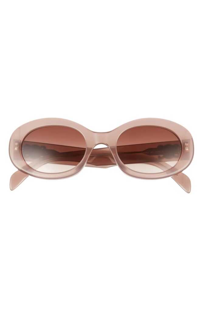 Light brown Celine sunglasses with oval shape.