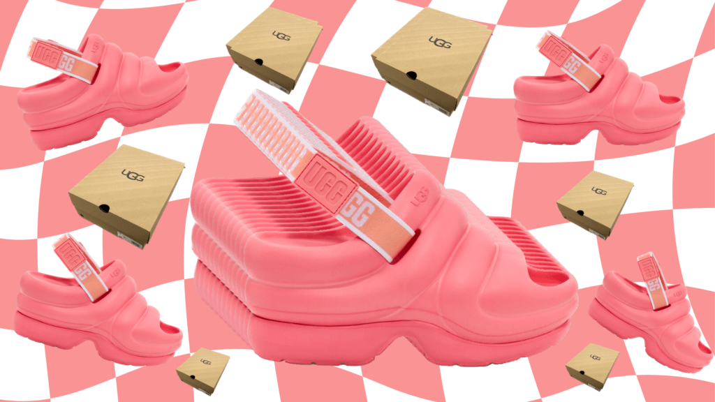 Coral pink UGGs to wear in summer.