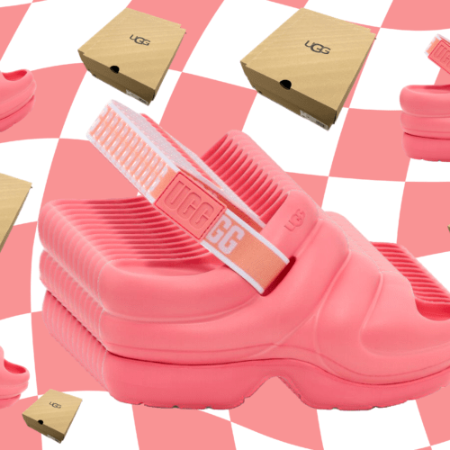 Coral pink UGGs to wear in summer.