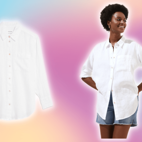 Women’s white oversized shirt from M&S.