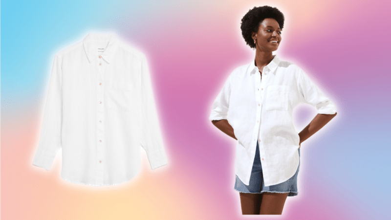 Women’s white oversized shirt from M&S.