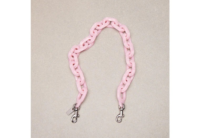 Short chain strap for bag in pink.