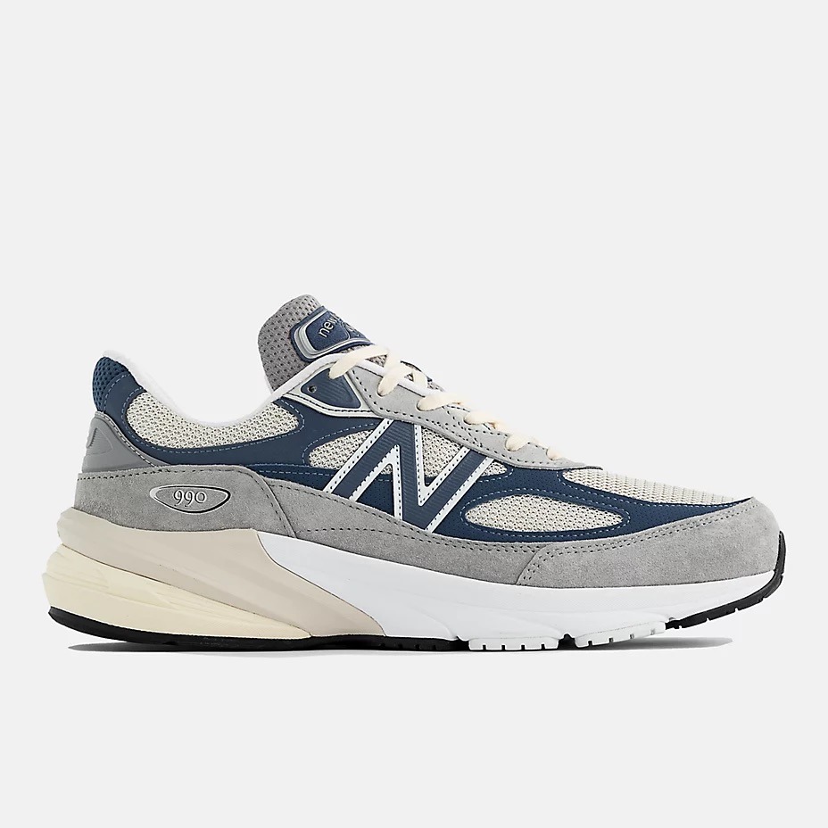 Grey and blue New balance trainers part of Made In USA collection.