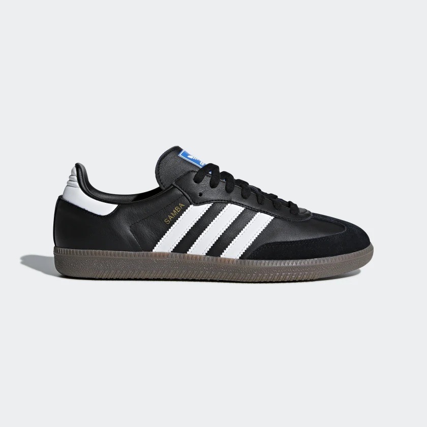 OG Adidas sambas in black.