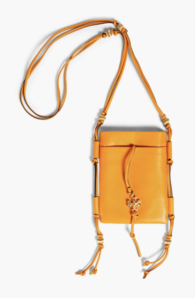 Tory Burch orange phone pouch