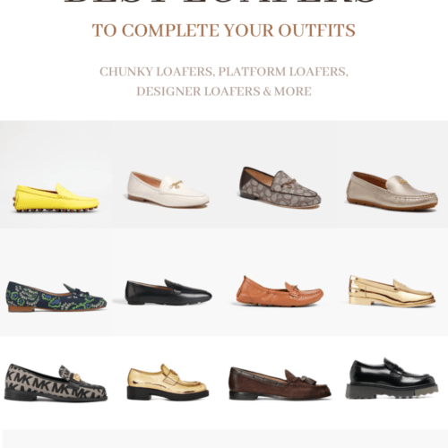 Collection of loafers for women including chunky loafers, platform loafers and designer loafers.