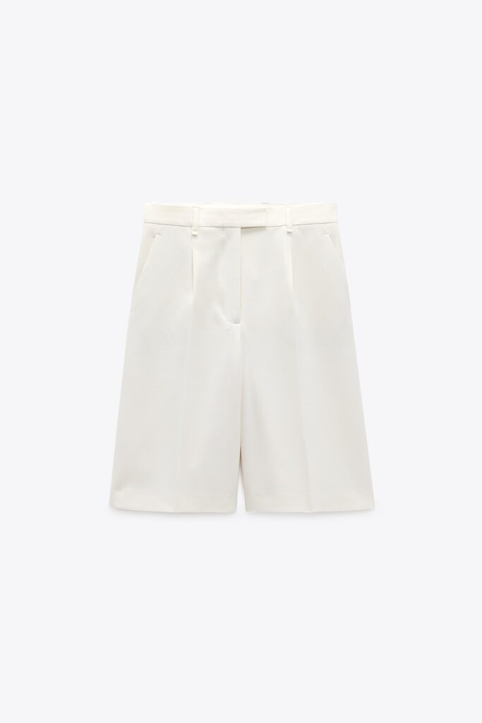 ZARA White Bermuda shorts