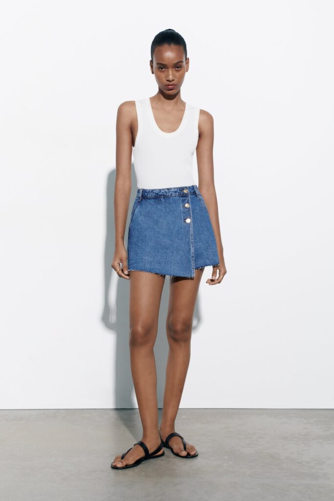 Zara blue denim skorts