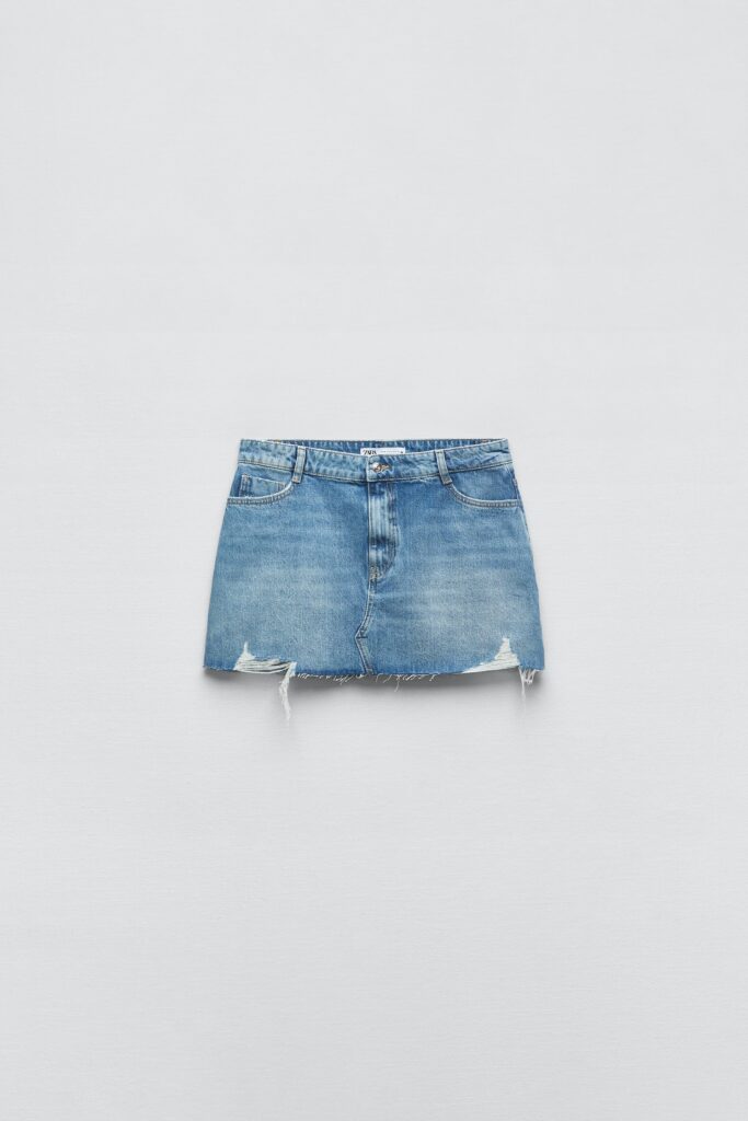 Ripped denim skirt from Zara