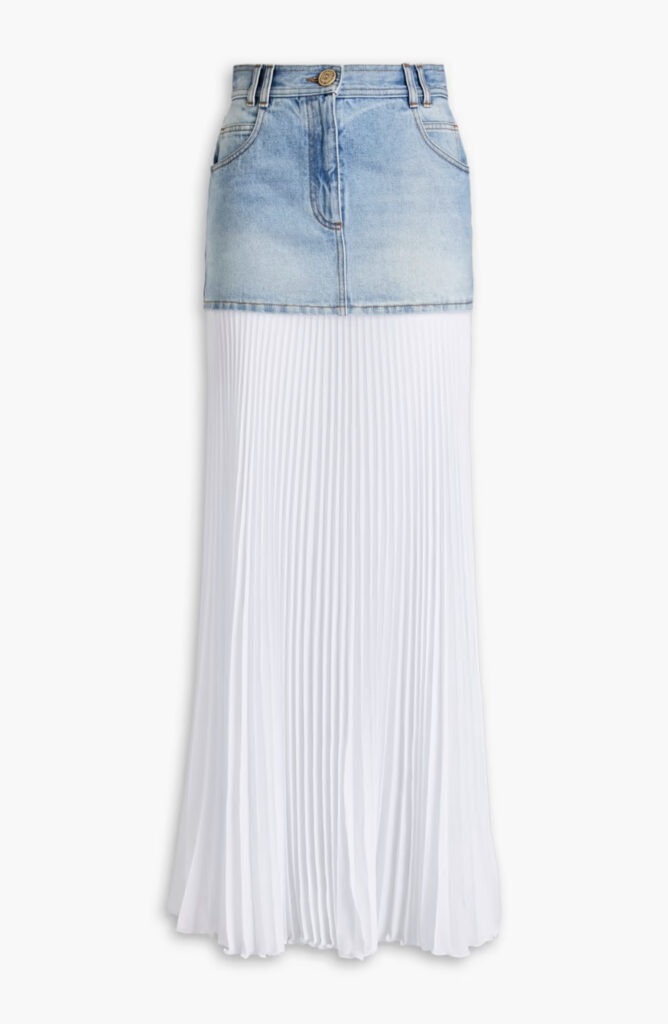 Faded denim skirt by Balmain