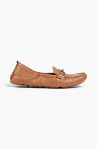 Brown leather loafers