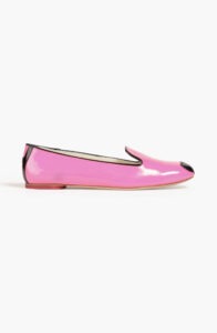 Pink leather loafers for women