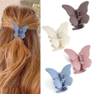 Neutral hair claw clips in pink, white, brown and blue