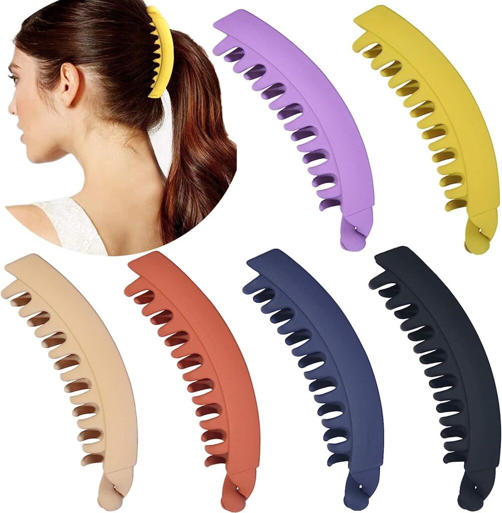 Banana hair clips eight pack